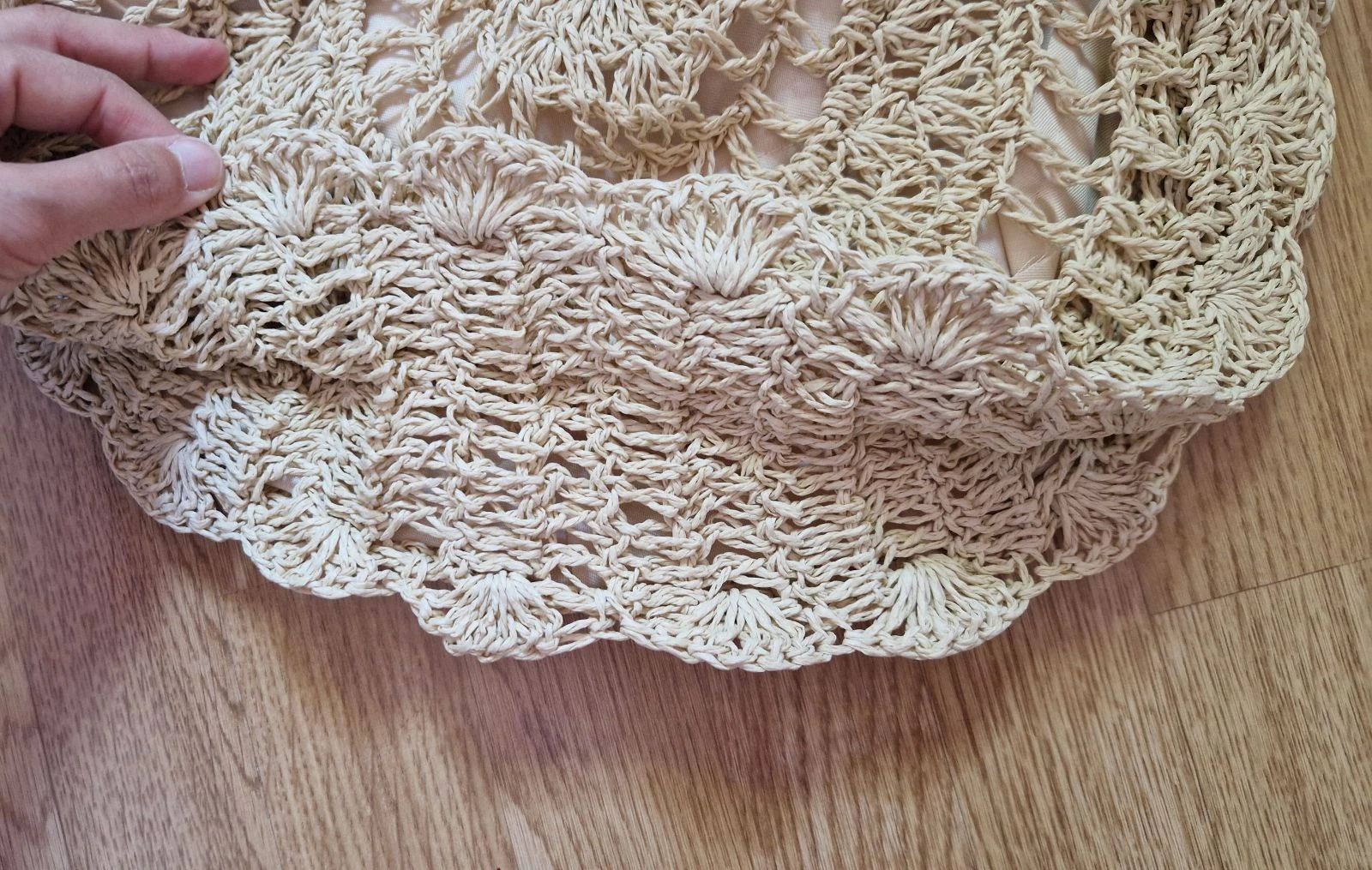 Bolso bandolera crochet rafia crudo – photo 10